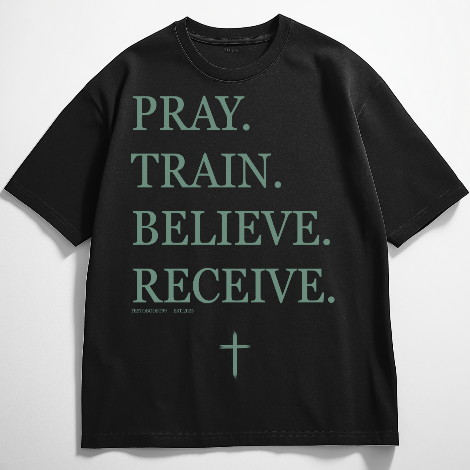PRAY, TRAIN PUMPCOVER - Oversize T-Shirt Frontprint