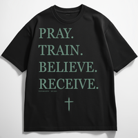 PRAY, TRAIN PUMPCOVER - Oversize T-Shirt Frontprint